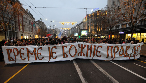 Protest podrške Srbima u CG Foto: Tanjug