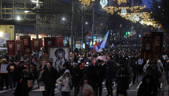 Protest podrške Srbima u CG Foto: Tanjug