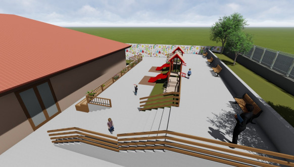 Projekat (3D) - Parterno uređenje kompleksa PU "Danica Jaramaz"