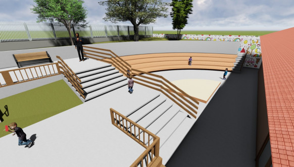 Projekat (3D) - Parterno uređenje kompleksa PU "Danica Jaramaz"