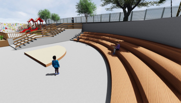 Projekat (3D) - Parterno uređenje kompleksa PU "Danica Jaramaz"