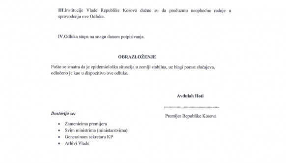 Odluka Ministarstva zdravlja