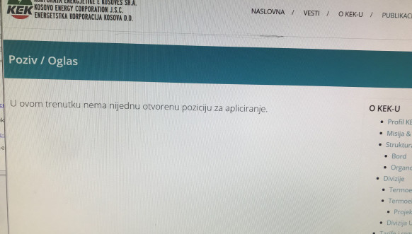 KPJ: Objavljivanjem konkursa na samo jednom službenom jeziku, KEK prekršio Zakon o upotrebi jezika