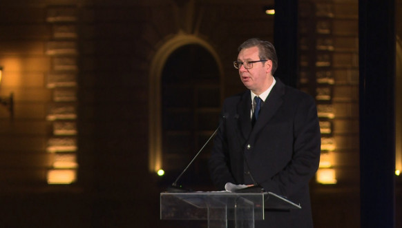 Predsednik Vučić prilikom otkrivanja spomenika Stefanu Nemanji