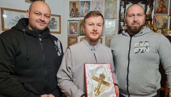 David Mlinek, Jan Čopak i otac Jovan Radić u Prizren David Mlinek, Jan Čopak i otac Jovan Radić u Prizren