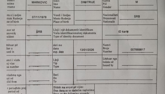Zabrana ulaska na Kosovo Markoviću