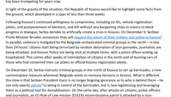Pismo MSP Kosova zemljama EU Pismo MSP Kosova zemljama EU