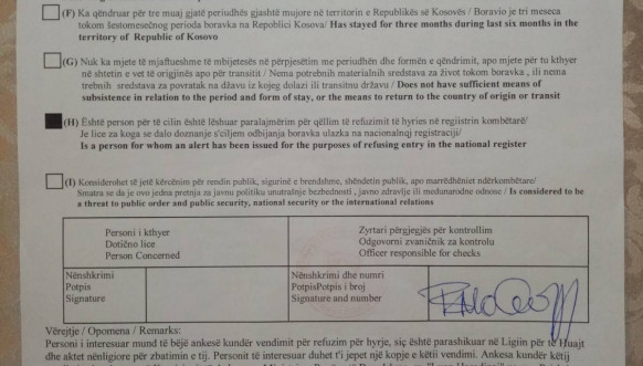 Potvrda o zabrani ulaska