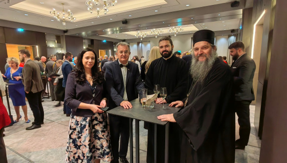 Prijem u Beču povodom Dana državnosti Srbije - ambasador Nebojša Rodić sa vladikom austrijsko-švajcarskim Andrejem