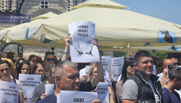Protest Srba u Leposaviću Protest Srba u Leposaviću