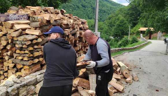 Seča drva u manastiru Crna Reka