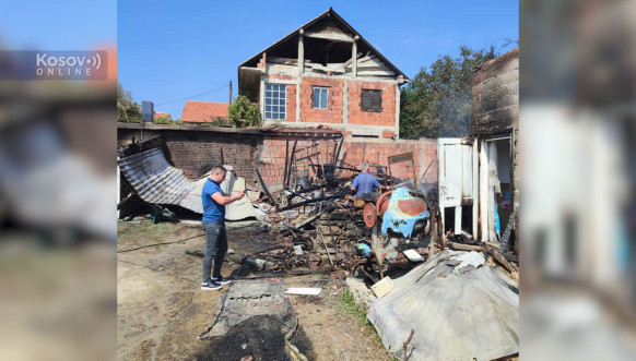 Požar u selu Kololeč u Kosovskoj Kamenici