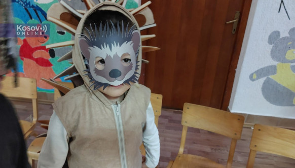 Dečak maskiran u ježa Dečak maskiran u ježa