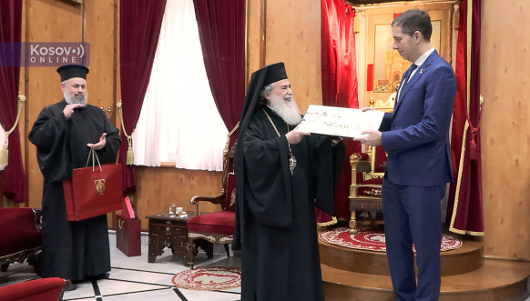 Đurić sa jerusalimskim patrijarhom