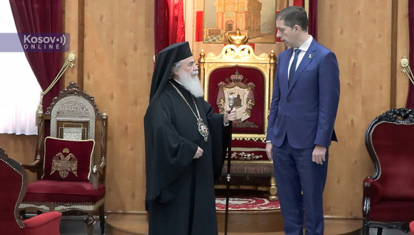 Đurić sa jerusalimskim patrijarhom