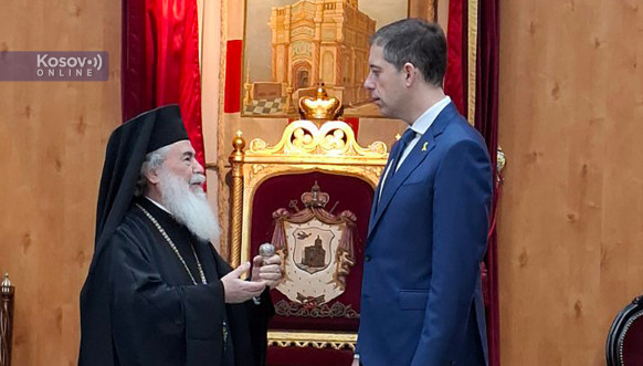 Đurić sa jerusalimskim patrijarhom