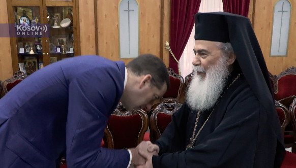 Đurić sa jerusalimskim patrijarhom