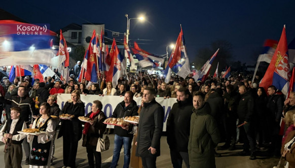 Srbi sa Kosova u Kraljevu, doček