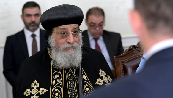 Đurić sa poglavarom Koptske pravoslavne crkve Tavadrosom Drugim