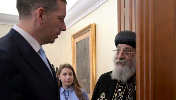 Đurić sa poglavarom Koptske pravoslavne crkve Tavadrosom Drugim
