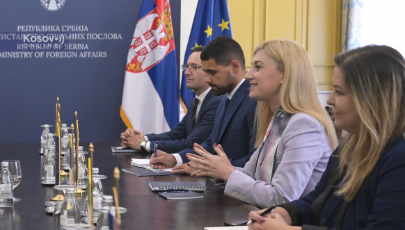 Nevena Jovanović sa ambasadorom EU i predstavnicima Kvinte
