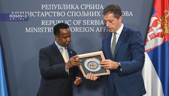 Ministar spoljnih poslova Srbije Marko Đurić sa ministrom inostranih poslova Somalije Abdisalamom Abdi Alijem