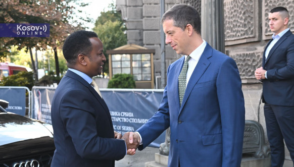 Ministar spoljnih poslova Srbije Marko Đurić sa ministrom inostranih poslova Somalije Abdisalamom Abdi Alijem