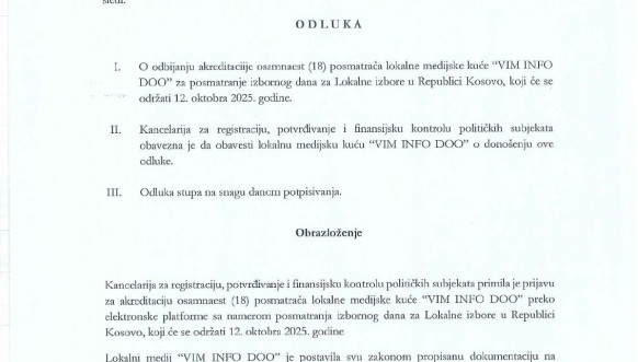 Obrazloženje CIK-a