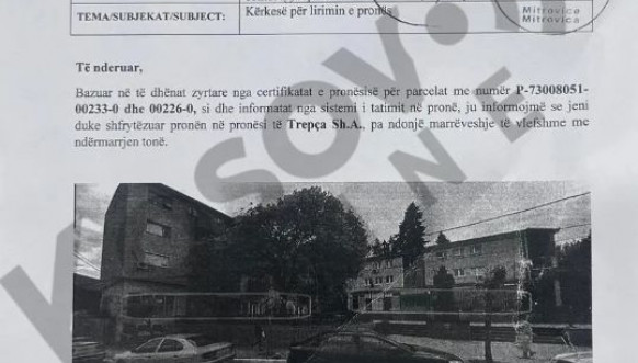 Trepča, obaveštenje o napuštanju imovine u centru Zvečana