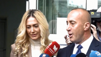 Ramuš Haradinaj na biračkom mestu