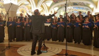 Hor Branislav Nušić u hramu Sv Save u Beogradu 