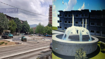 Kružni tok u Severnoj Mitrovici - asfaltiranje i fontana