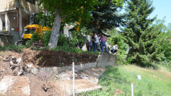 Izgradnja potpornog zida u ulici Rudarske čete u KM
