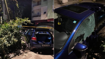 Automobil novinara Škumbina Kajtazija na koji je pucano Automobil novinara Škumbina Kajtazija na koji je pucano