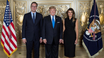 Predsednik Vučić sa Trampom i njegovom suprugom Melanijom