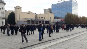 Protest radnika Telekoma ispred Vlade Kosova