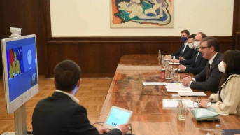 Predsednik Vučić na onlajn sastanku sa kancelarkom Merkel Predsednik Vučić na onlajn sastanku sa kancelarkom Merkel