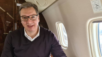 Aleksandafr Vučić na putu za Pariz