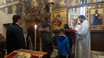 Petar Petković u manastiru Gračanica
