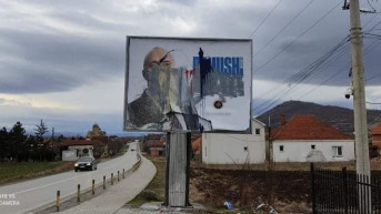 Uništeni bilbordi sa likom Ramuša Haradinaja Uništeni bilbordi sa likom Ramuša Haradinaja