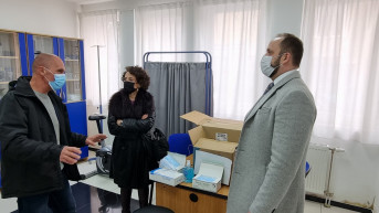 Radojević i Hodžić tokom posete Studentskoj poliklinici