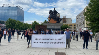 Protest članova Sindikata Lutrije Kosova