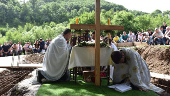 Osveštan temelj crkve Svete trojice u Rodelju Osveštan temelj crkve Svete trojice u Rodelju