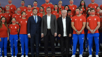 Vučić sa sportistima Vučić sa sportistima