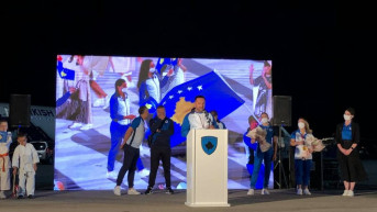 Olimpijski tim Kosova na trgu u Prištini