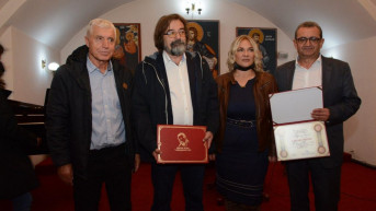 Laureati Milan Mihajlović i Dragiša Bojović sa članovima žirija