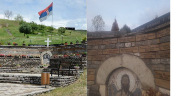 Polomljeni krst i srpska trobojka na spomenik u Velikoj Hoči Polomljeni krst i srpska trobojka na spomenik u Velikoj Hoči