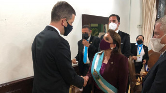 Marko Đurić sa predsednicom Hondurasa.