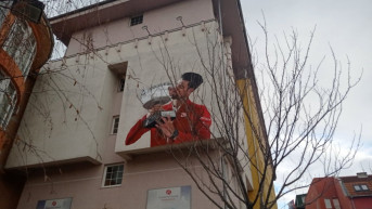 mural Novaka Đokovića u Severnoj Mitrovici mural Novaka Đokovića u Severnoj Mitrovici
