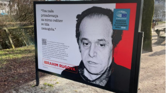 Slika Ibrahima Rugove u Sloveniji